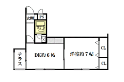 Mフラット 1DKの間取図画像