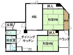 増井ビル 3DKの間取図画像