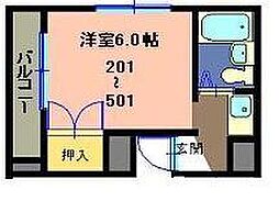 コーラルハイツ沼津2 ワンルームの間取図画像