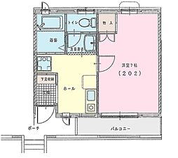 サンリット・レジデンス 1Kの間取図画像
