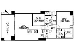 アデニウム熱海翠光園 2LDKの間取図画像