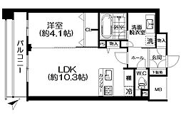 プラハ湘南藤沢ブリエ 1LDKの間取図画像