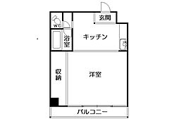 中銀渚マンシオン 1Kの間取図画像