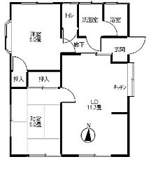 コーポ沢地A 2LDKの間取図画像