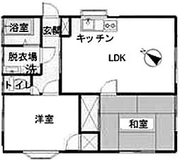 サニーハイムササキ 2LDKの間取図画像