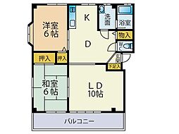 レジデンス沢田 2LDKの間取図画像