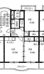 アルファきぶね 2LDKの間取図画像