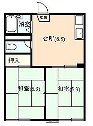 ベル・エキップ 2DKの間取図画像