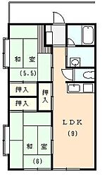 SUNコーポチカタ 2LDKの間取図画像