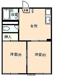 ベル・エキップ 2DKの間取図画像