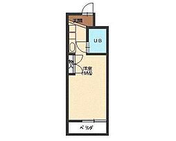 フローラル小鹿 ワンルームの間取図画像