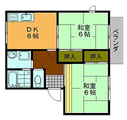 やよいハイツA 2DKの間取図画像