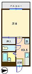 グレートハピネス5 1Kの間取図画像