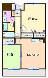 スカイコート 2LDKの間取図画像
