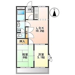 Chateau長沢 2LDKの間取図画像