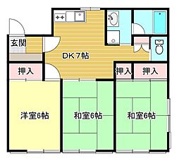 グリーンハイツ 3DKの間取図画像