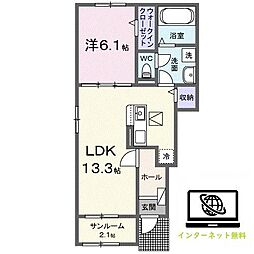 ラプンツェル 1LDKの間取図画像