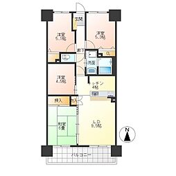 アーバンシティ江原町 4LDKの間取図画像