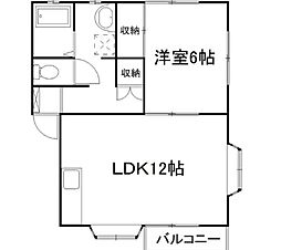 コーポシオンA 1LDKの間取図画像