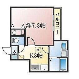 クレフラスト静岡大南 1Kの間取図画像