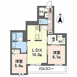 Avance東草深EAST 2LDKの間取図画像