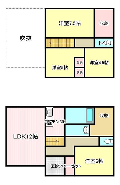 輸入住宅につき、間取図の面積と差異があります