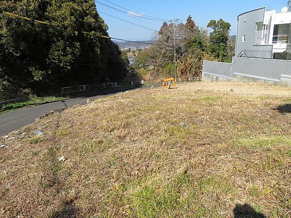 敷地内から市街地方面を見る