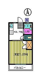 アコードA 1Kの間取図画像