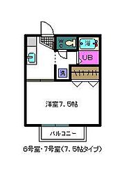 メゾンセピア 1Kの間取図画像