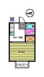 オーキッドハイツ 1Kの間取図画像