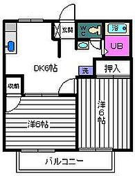 アウローラ小鹿 2DKの間取図画像