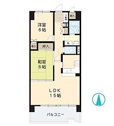 エンゼルハイム竹原 2LDKの間取図画像