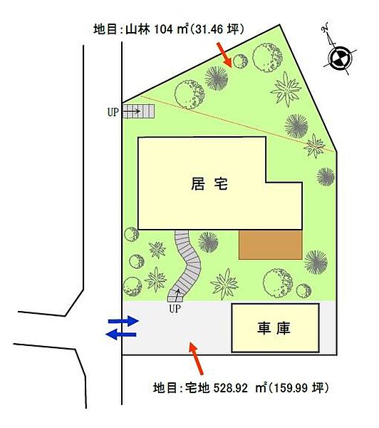 車は縦列で2台駐車可です。