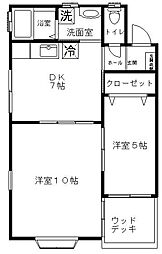 Woody617 2DKの間取図画像