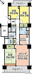 メゾン西中原 3LDKの間取図画像