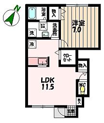 清風館 1LDKの間取図画像