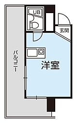 プロスペール常磐 ワンルームの間取図画像