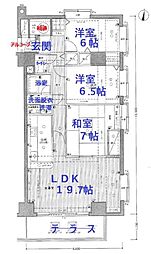 ライオンズヒルズ熱川 3LDKの間取図画像