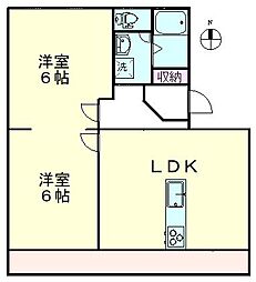山本レジデンス 1LDKの間取図画像