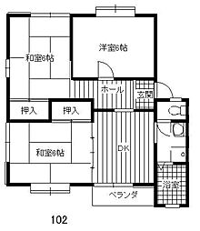 エーデル鈴木A 3DKの間取図画像