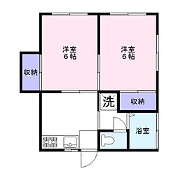 斉藤アパート 2Kの間取図画像