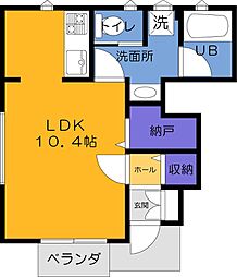 ルピナスガーデン 1Kの間取図画像