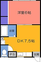 コーポ南原3 1DKの間取図画像