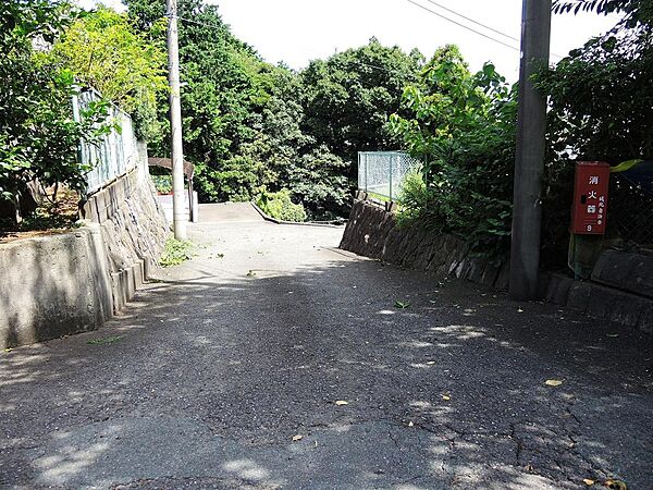 旧道（県道740号線）からの進入路