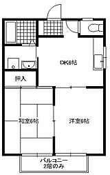 コーポラス伝法A 2DKの間取図画像