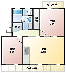 フローラ菊池 2LDKの間取図画像
