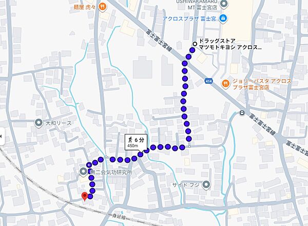 マツモトキヨシアクロスプラザ富士宮店まで約600ｍ