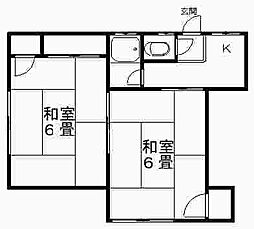 石井アパート 2Kの間取図画像