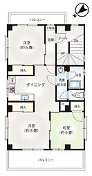 松本ビル 3DKの間取図画像