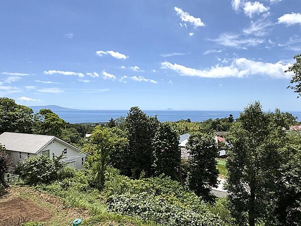 左手に伊豆大島・正面に利島が見えます